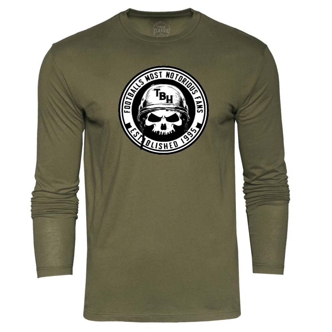 Skull & Flag Military Long Sleeve Shirt